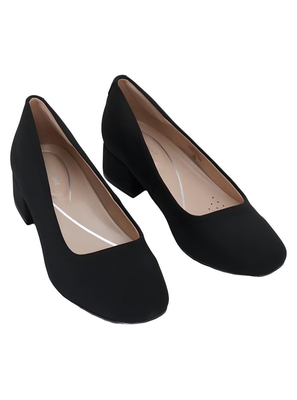 Easy Spirit Womens Jain eFlex Black Block Heel Pumps Size 8.5M